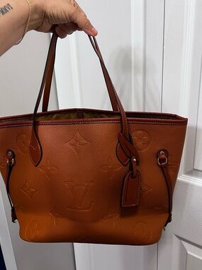 Inspired Brown Embossed Leather Tote Bag